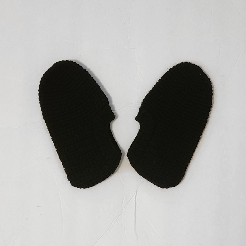 Black Hand Knitted Slippers